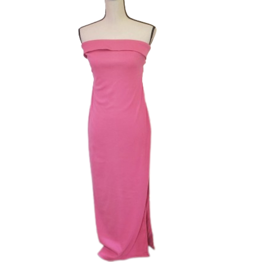 Who I Am Pink Tube Dress with Side Split and Back Cutout, Size 14, NWT